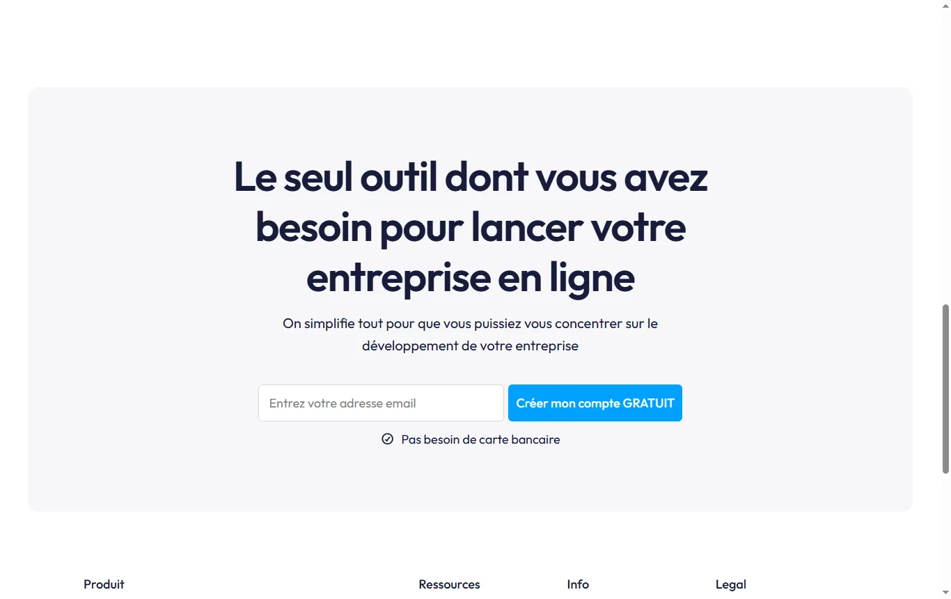 Capture de systeme.io : page systeme.io/fr, bloc de présentation des fonctions (tunnels de vente, e-mailing, formations, blog) ; une deuxième capture de l'éditeur de tunnel si disponible